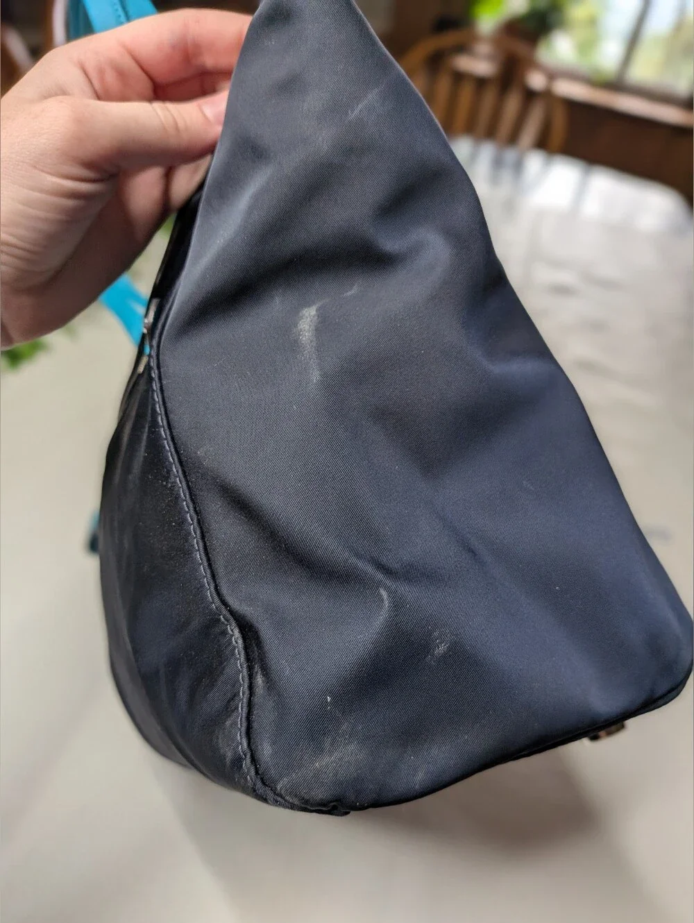 Michael Kors Nylon Kelsey Medium Tote Navy And Turquoise